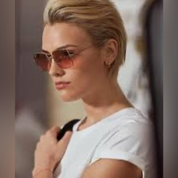 Ray-Ban Womens Sunglasses Rose Lens RB1971 Square Metal Frame 9151/AA  54-19-145 - Picture 13 of 16